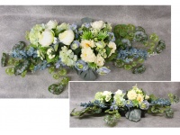 Stroik zalewany XL BIAŁO-NIEBIESKI piwonie, hortensje, ostróżki misa kwadrat (ok. 105x45x28 cm ) ok. 2,1 kg 