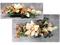 Stroik zalewany XL BRZOSKWINIOWY mieszane kwiaty + 1 KWIAT PIANKOWY misa garbus (ok. 90x40x25 cm ) ok. 2,8 kg 