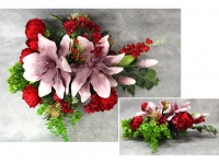Stroik zalewany XL PIANKOWE MAGNOLIE + kwiaty bordo misa kwadrat (ok. 75x60x25 cm ) ok. 2,2 kg 