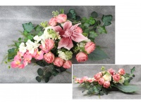 Stroik zalewany XL RÓŻOWO-KREMOWY róże, piwonie, storczyki KWIAT PIANKA misa kwadrat (ok. 90x50x29 cm ) ok. 2,1 kg 