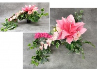 Stroik zalewany XL RÓŻOWY KWIAT PIANKOWY + zwis WAZON (ok. 75x60x35 cm ) ok. 1,5 kg 