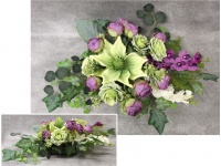 Stroik zalewany XL ZIELONO-FIOLETOWY róże, piwonie, storczyki KWIAT PIANKA misa kwadrat (ok. 90x50x29 cm ) ok. 2,1 kg 