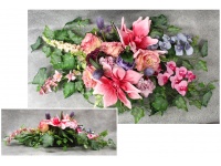 Stroik zalewany XXL 2 KWIATY PIANKOWE RÓŻOWE + mieszane kwiaty misa kwadrat (ok. 100x50x27 cm ) ok. 3,2 kg 