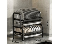 Suszarka do naczyń METALOWA 2-poziomowa 42x39x23,5 cm CZARNA