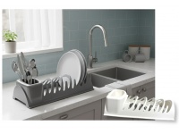 Suszarka do naczyń podłużna 35x15x9 cm szara, biała