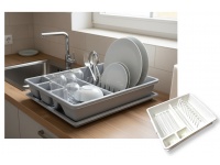 Suszarka do naczyń z ociekaczem 45x37,5x9 cm szara, biała