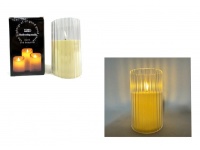 Świeca, lampka LED 15x7,5 cm w transparentnej obudowie PASY ze skaczącym płomieniem  - 1 szt