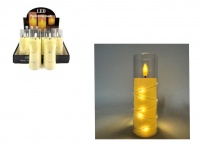 Świeca, lampka LED 16x5,5 cm w transparentnej obudowie ze skaczącym płomieniem  - 1 szt