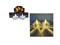 Świeca, lampka LED 5,5x5 cm TRANSPARENTNA z białym, stałym płomieniem - 1 szt