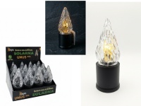 Świeca, lampka wieloledowa UNUS CZARNA 15x6 cm solarna - światło białe ciepłe