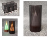 Świeca, lampka wieloledowa STOŻEK 12,5x7 cm w czarnej obudowie (147)