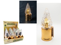 Świeca, lampka wieloledowa UNUS ZŁOTA 15x6 cm solarna - światło białe ciepłe