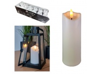 Świeca LED 15x5 cm BIAŁA ze skaczącym płomieniem - 1 szt