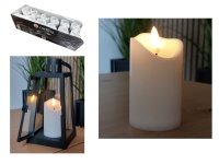 Świeca LED 9,5x5 cm BIAŁA ze skaczącym płomieniem - 1 szt