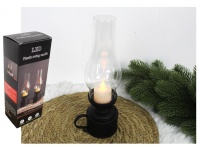 Świeca LED ala Lampa Naftowa plastik 24,5x7 cm CZARNA