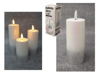 Świeca LED RF 15x5 cm Biały ze srebrnym pyłem no: 881 (C705) - 1 szt