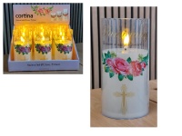 Świeca LED w plastikowej tubie 15x7,5 cm PAMIETAMY-RÓŻA