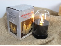 Świeca LED w szkle gładka ze skaczącym płomieniem 12x7,5 cm CZARNA