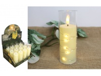 Świeca LED ze skaczącym płomieniem w transparentnej obudowie Z LAMPKAMI LED BIAŁA 15x5 cm - 1 szt