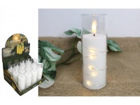 Świeca LED ze skaczącym płomieniem w transparentnej obudowie Z LAMPKAMI LED BIAŁA 17,5x5 cm - 1 szt