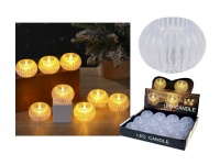 Świeca, podgrzewacz okrągły prążkowany LED 6x4 cm