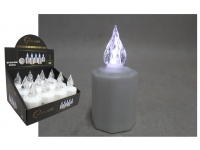 Świeca, świeczka, wkład LED ze skaczącym płomieniem światło ZIMNE 6,5x12 cm BIAŁY