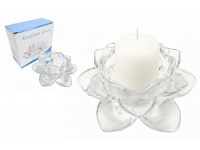 Świecznik szklany KWIAT 12x5,5 cm