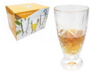 Szklanka wysoka na nóżce wzór gwiazdki 13x7 cm  - kpl. 6 szt