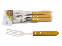 Sztućce widelce z drewnianą rączką 19x2,5 cm kpl 6 szt