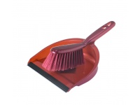 Szufelka z gumą + zmiotka 30x21,5 cm BORDO