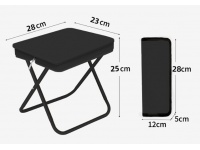 Taboret składany, wędkarski, przenośny 25x28x23 cm  CZARNY