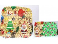 Taca, talerz kwadratowy świąteczny plastikowy 28x28 cm