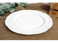 Talerz ceramiczny z tłoczonym wzorem 30,5x3 cm BIAŁY