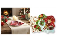 Talerz podstawek CHOINKA plastikowy 32x30,5x1,5 cm MIX WZORÓW