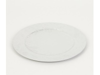 Talerz, podtalerz patera dekoracyjna plastikowa połysk WYTŁACZANE GAŁĄZKI ŚWIĄT. srebrny 33 cm