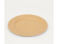 Talerz, podtalerz patera dekoracyjna plastikowa połysk KWADRACIKI złoty 33 cm