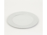 Talerz, podtalerz patera dekoracyjna plastikowa połysk KWADRACIKI srebrny 33 cm