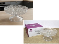 Talerz szklany PATERA na nóżce dzielona na trzy 19,5x10,5 cm