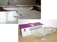 Talerz szklany PATERA na nóżce 34x15x10 cm