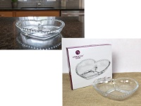 Talerz szklany PATERA SERCE dzielona na trzy 22x20x3,5 cm