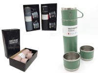 Termos stalowy 500ml z kubeczkami w prezentowej torbie - mix kolor