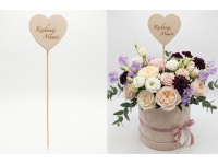 Topper, pik Kochanej Mamie SERCE 7x7 cm pik 20 cm