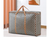 Torba gospodarcza, zakupowa tworzywo wzór KWADRATY 70x50x20 cm BRĄZ jasny i ciemny