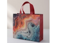 Torba na zakupy 42x32x10 cm CZERWONA mazana tworzywo