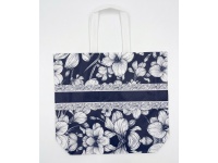 Torba na zakupy tworzywo KWIATY GRANATOWO BIAŁA 41x31x10 cm