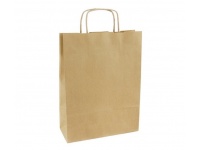 Torba papierowa brązowa 22x10x30 cm ze skręconym uchwytem - 1 szt