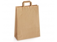 Torba papierowa brązowa 32x17x42 cm uchwyt płaski - 1 szt