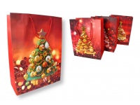 Torba prezentowa E 3D HOLO sztywna ŚWIĄTECZNY WZÓR 32x26x12 cm MIX WZORÓW