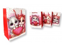 Torba prezentowa G HOLO sztywna KOTEK 32x26x12 cm MIX WZORÓW