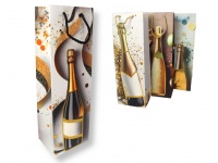 Torba prezentowa na ALKOHOL, WINO holo, sztywna 36x12x9 cm MIX WZORÓW SZAMPAN